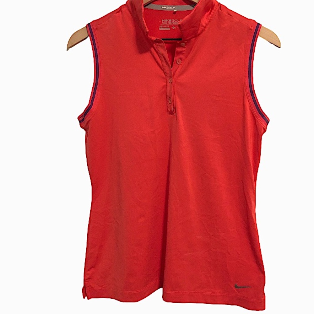 Nike Drifit Golf Womens Pink Sleeveless Mock Top